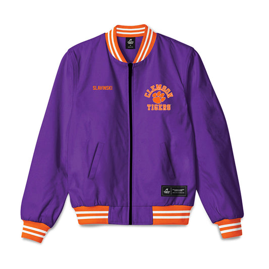 Clemson - NCAA Men's Track & Field : Blaik Slavinski - Bomber Jacket-0