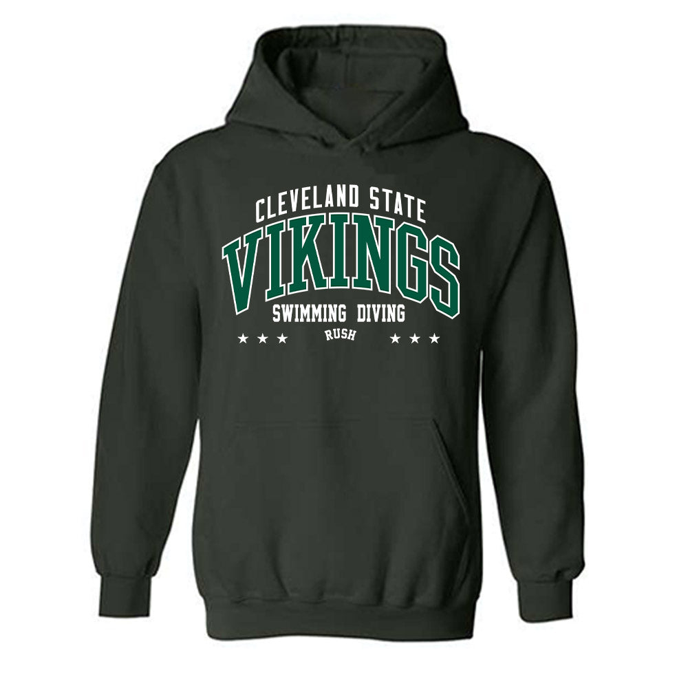 Cleveland State - NCAA Men's Swimming & Diving : Aidan Rush - Classic Fashion Shersey Hooded Sweatshirt-0