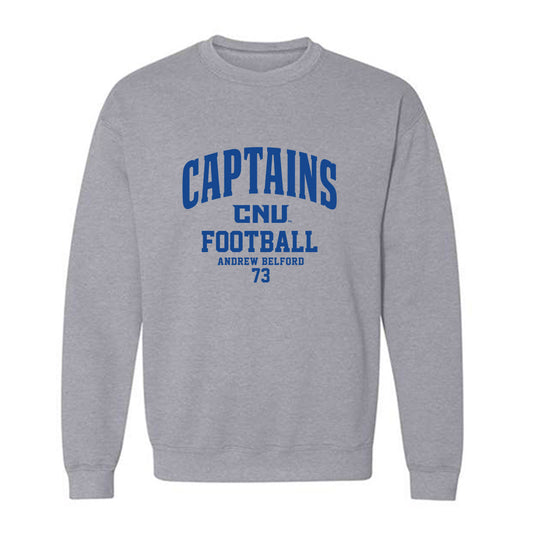 CNU - NCAA Football : Andrew Belford - Classic Fashion Shersey Crewneck Sweatshirt-0