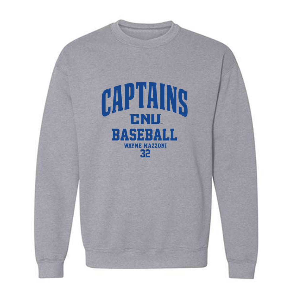 CNU - NCAA Baseball : Wayne Mazzoni - Classic Fashion Shersey Crewneck Sweatshirt-0