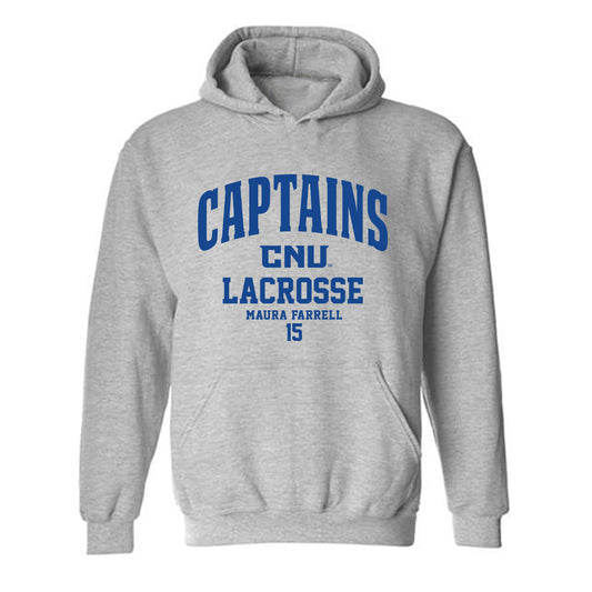 CNU - NCAA Women's Lacrosse : Maura Farrell - Classic Fashion Shersey Hooded Sweatshirt-0