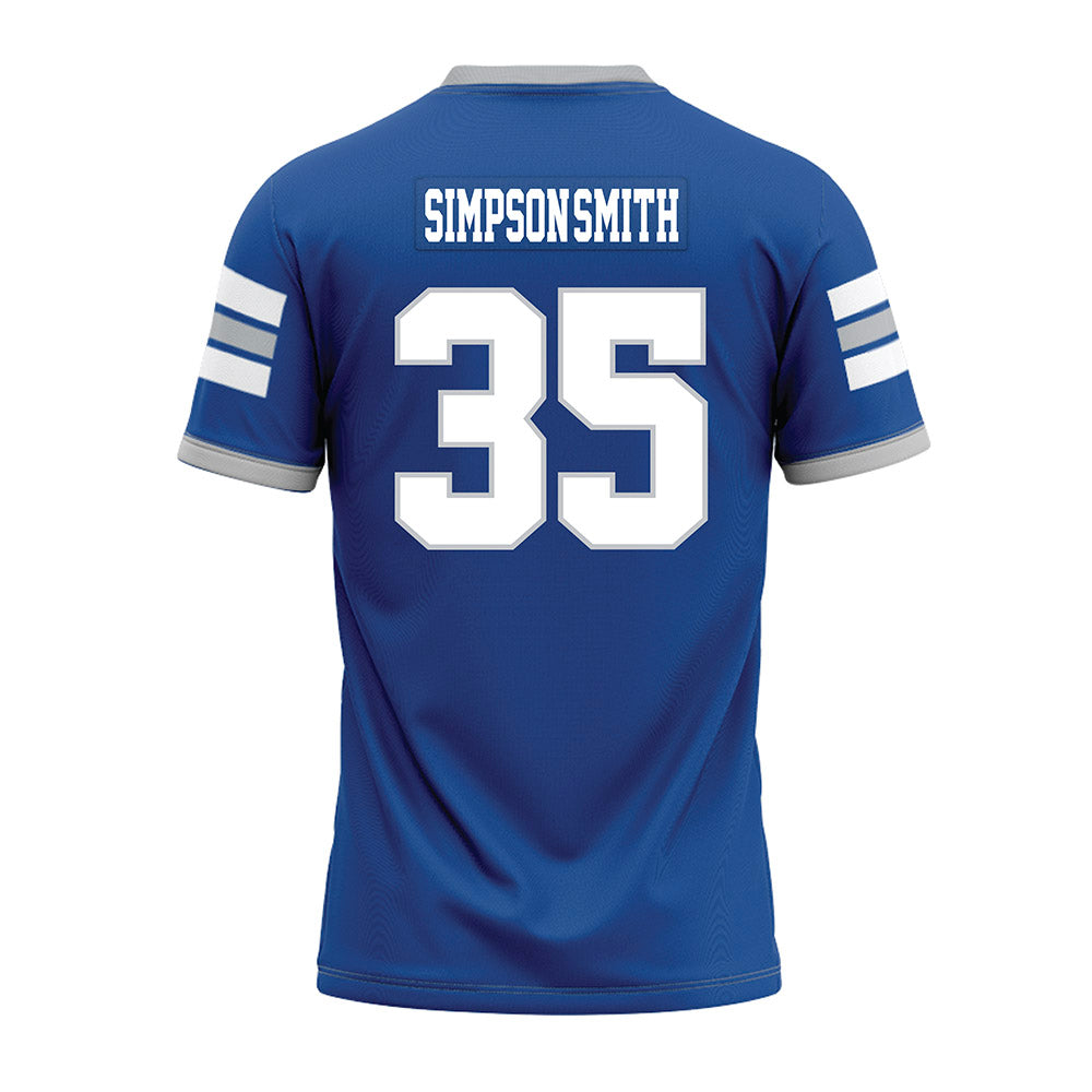 MTSU - NCAA Football : Zeion Simpson-smith - Blue Premium Football Jersey