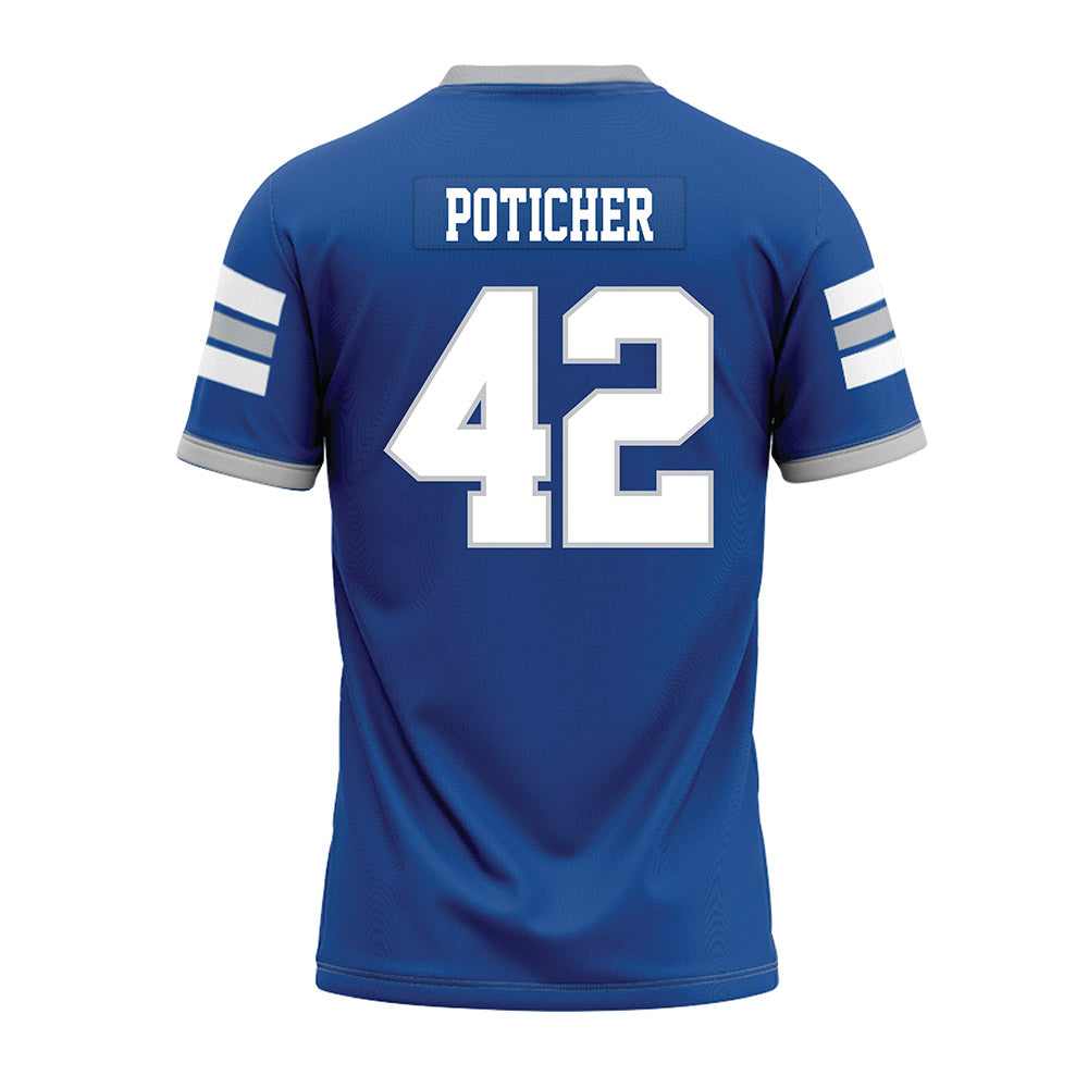 MTSU - NCAA Football : Evan Poticher - Blue Premium Football Jersey