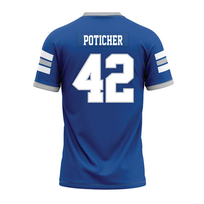 MTSU - NCAA Football : Evan Poticher - Blue Premium Football Jersey
