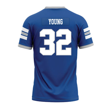 MTSU - NCAA Football : Alan Young - Blue Premium Football Jersey