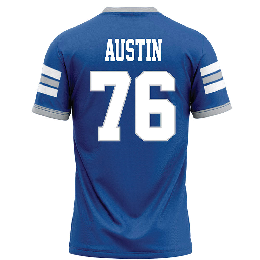 MTSU - NCAA Football : Garrett Austin - Blue Football Jersey-1
