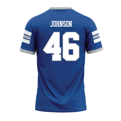 MTSU - NCAA Football : Reggie Johnson - Blue Premium Football Jersey