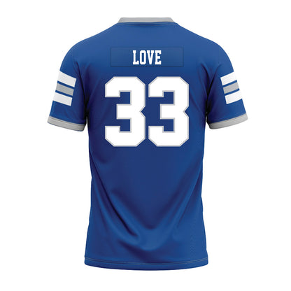 MTSU - NCAA Football : Malik Love - Blue Premium Football Jersey