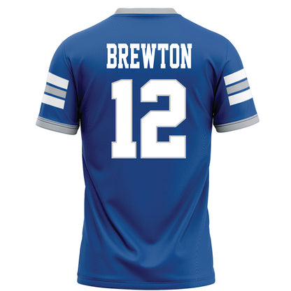 MTSU - NCAA Football : Brian Brewton - Blue Football Jersey-1