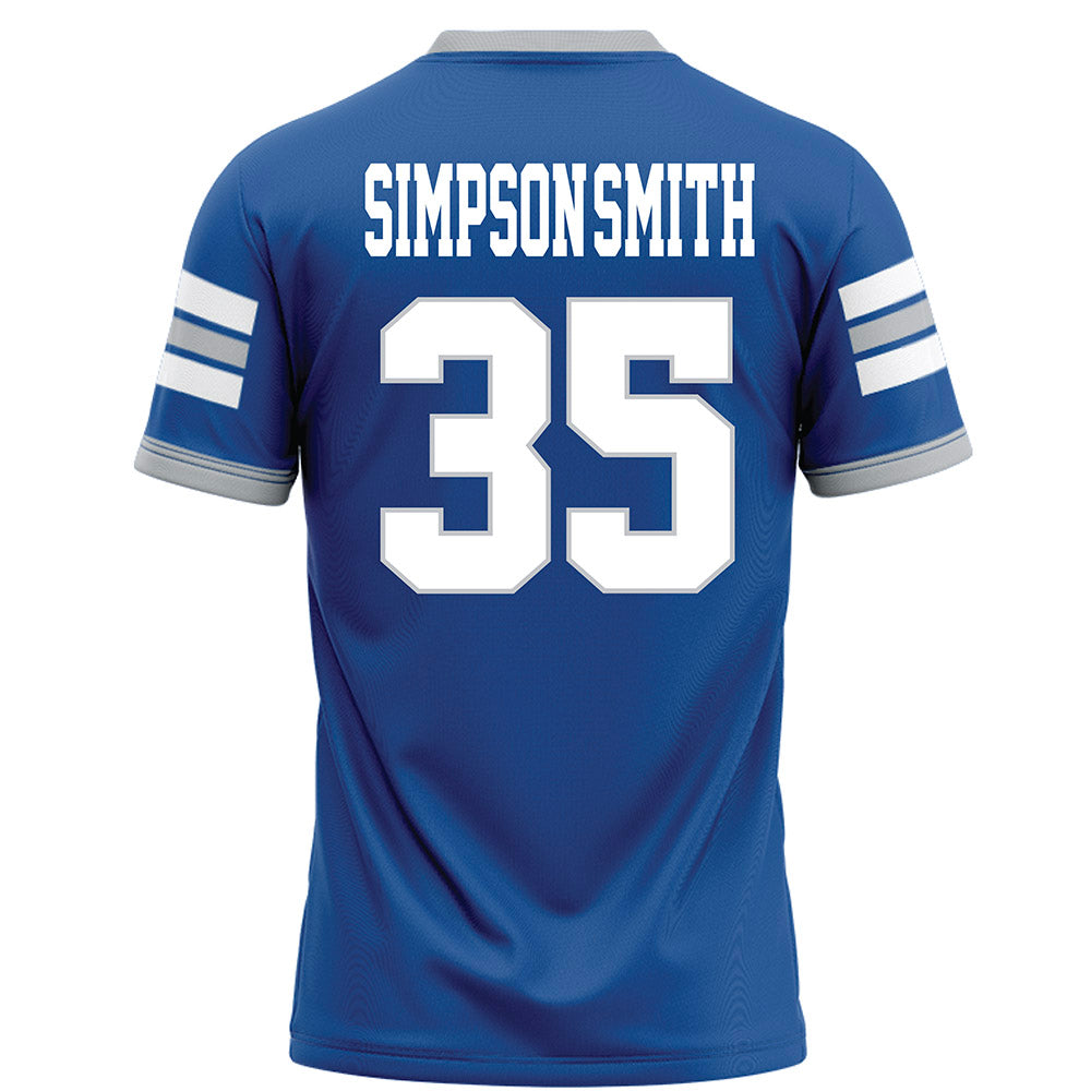 MTSU - NCAA Football : Zeion Simpson-smith - Blue Football Jersey