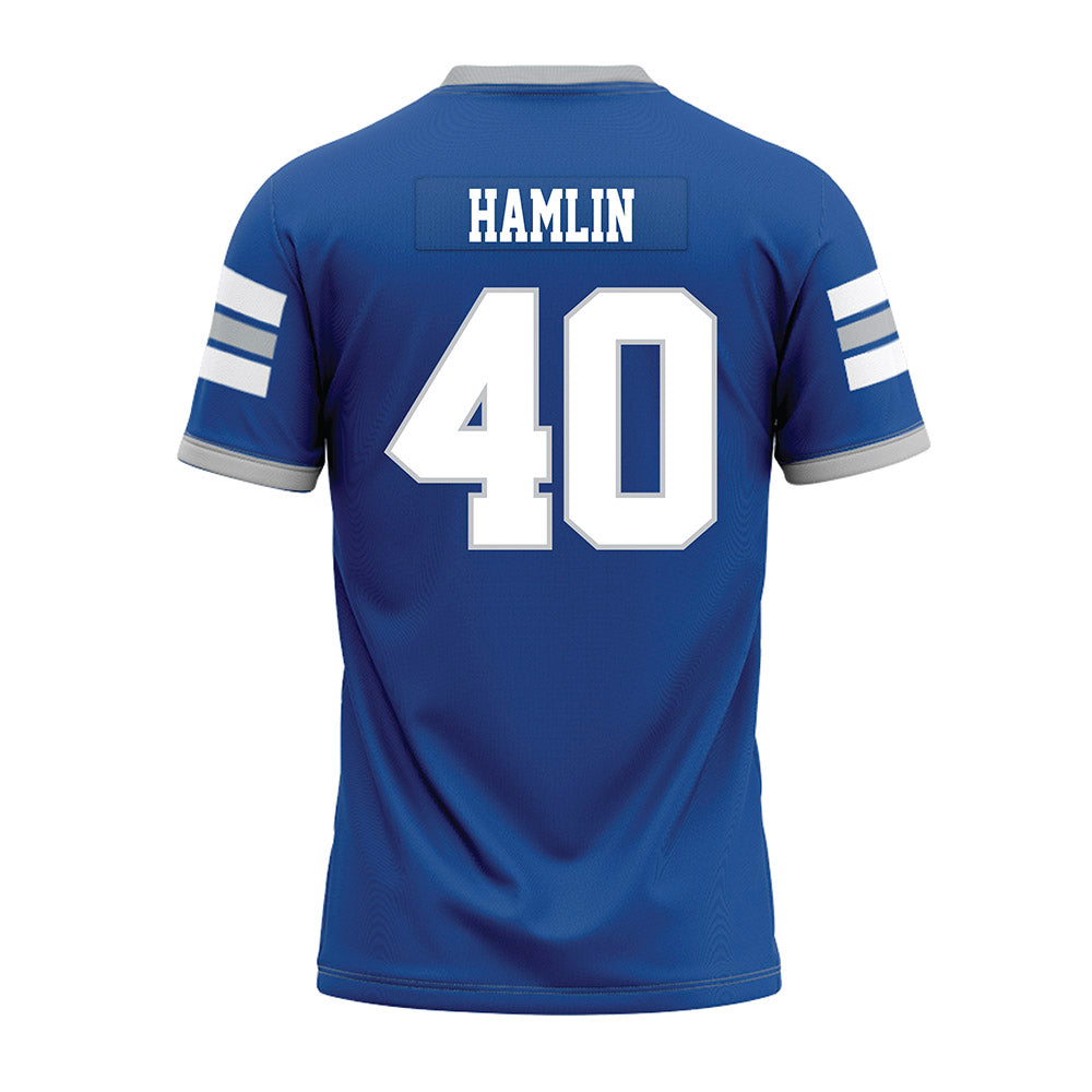 MTSU - NCAA Football : Henry Hamlin - Blue Premium Football Jersey-1
