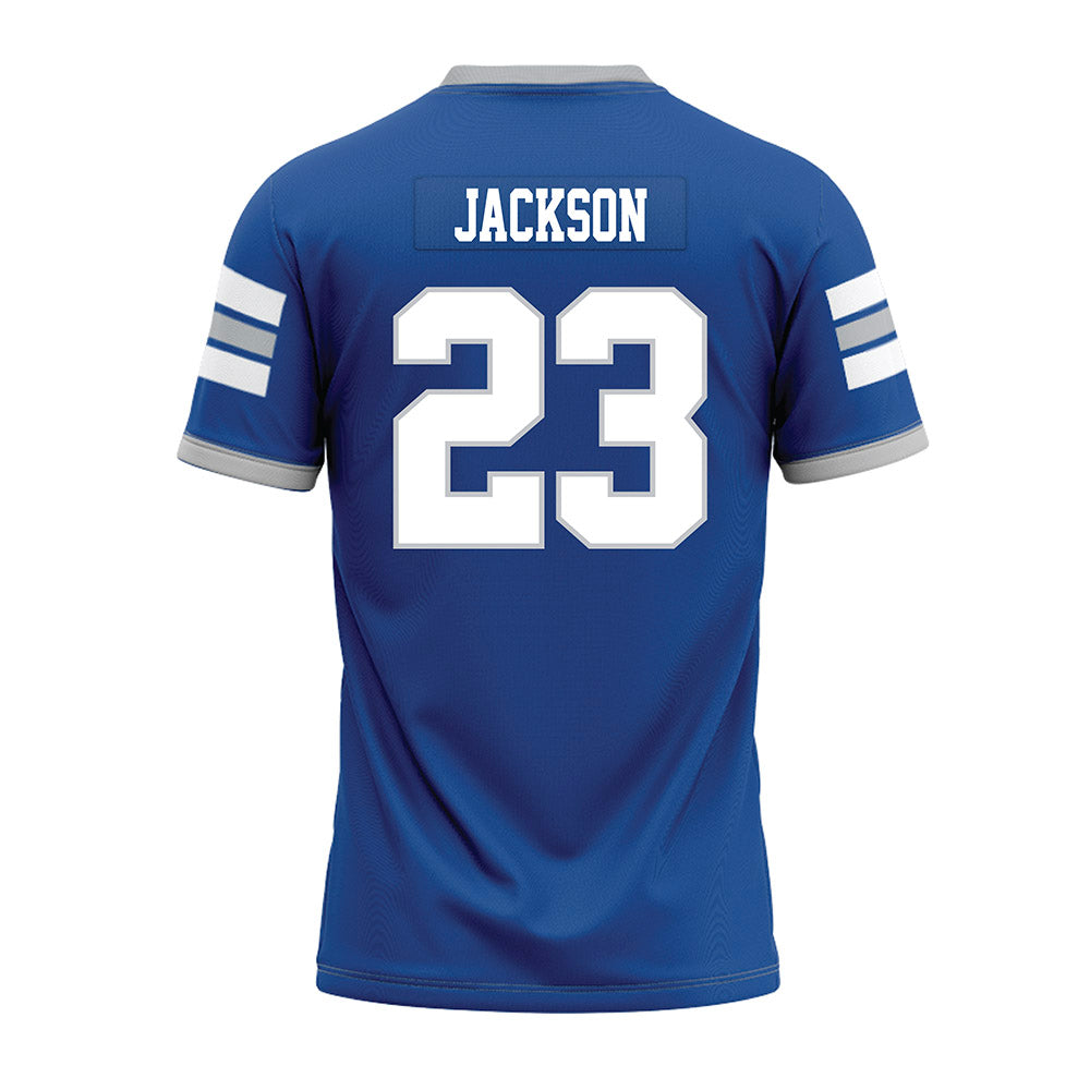 MTSU - NCAA Football : Jalen Jackson - Blue Premium Football Jersey