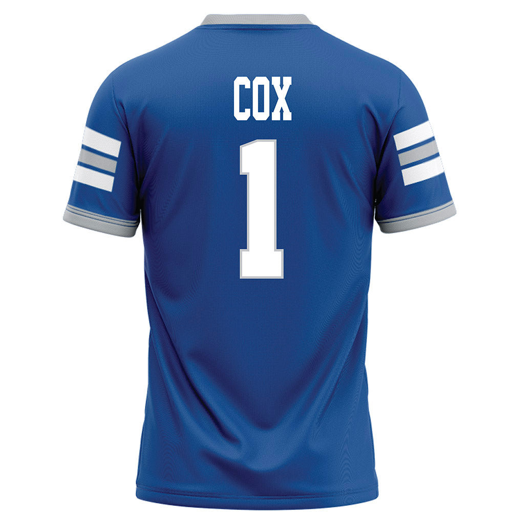 MTSU - NCAA Football : Nahzae Cox - Blue Football Jersey-1