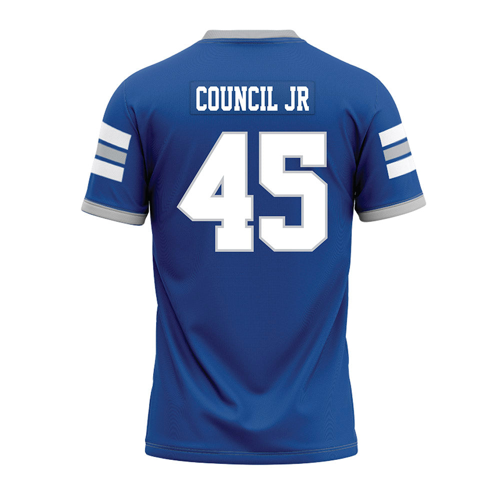 MTSU - NCAA Football : Bobby Council Jr - Blue Premium Football Jersey