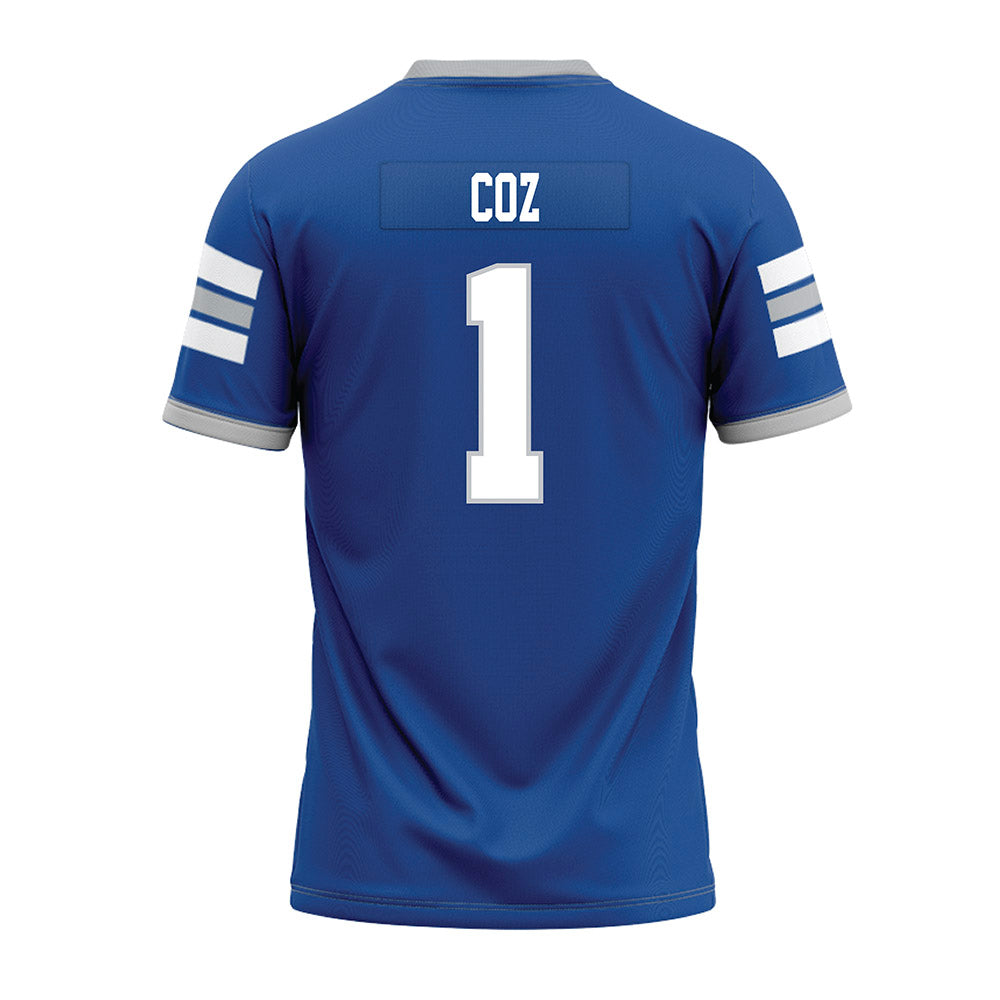 MTSU - NCAA Football : Nahzae Coz - Blue Premium Football Jersey-1