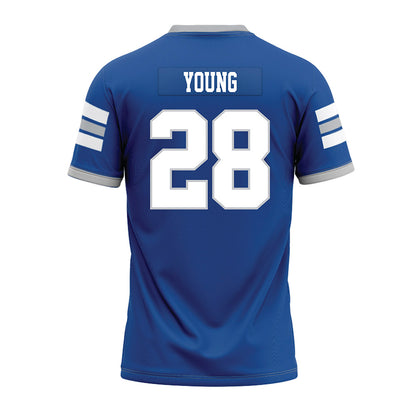 MTSU - NCAA Football : Alan Young - Blue Premium Football Jersey-1