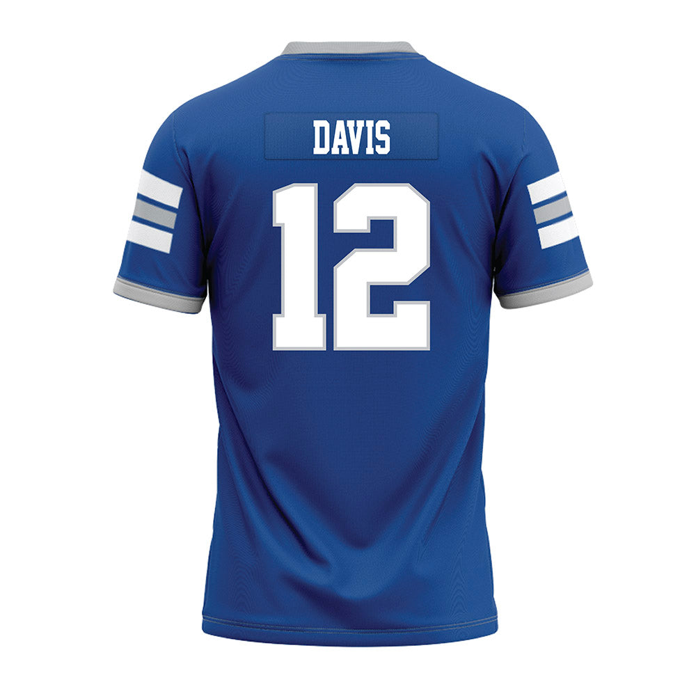 MTSU - NCAA Football : Jalen Davis - Blue Premium Football Jersey