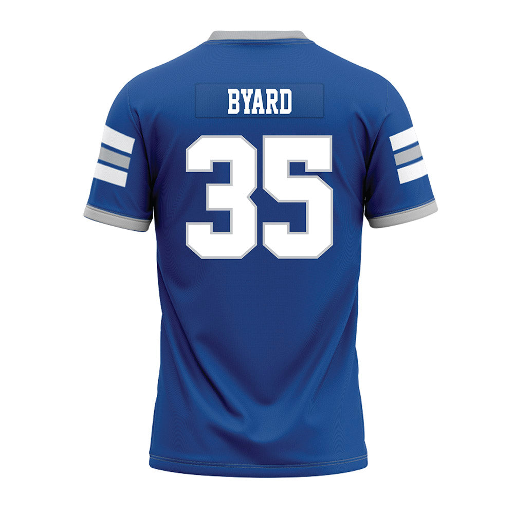 MTSU - NCAA Football : Muaaz Byard - Blue Premium Football Jersey-1