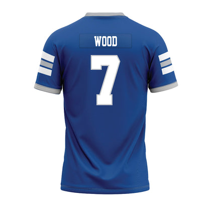 MTSU - NCAA Football : Zaylin Wood - Blue Premium Football Jersey