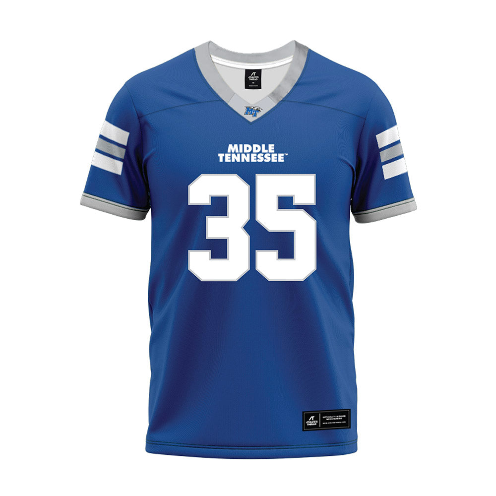 MTSU - NCAA Football : Zeion Simpson-smith - Blue Premium Football Jersey