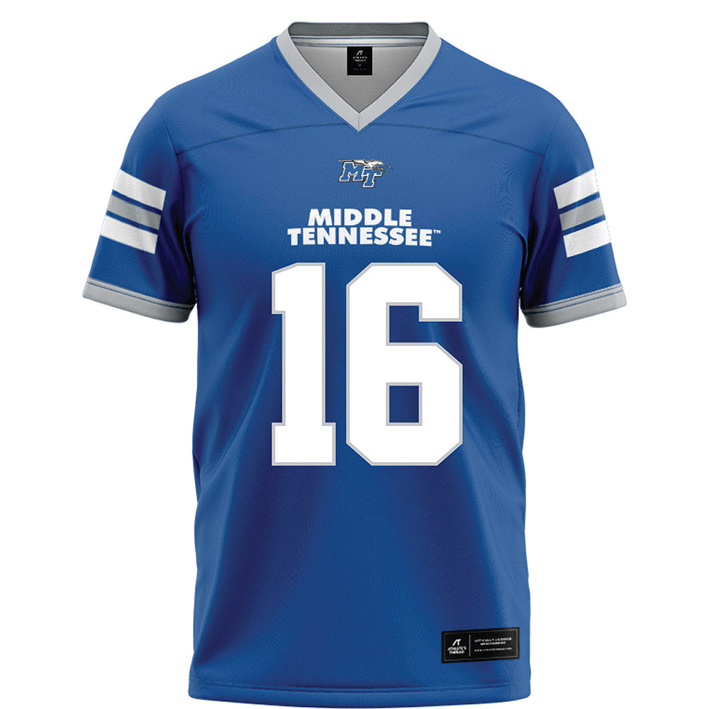 MTSU - NCAA Football : Roman Gagliano - Blue Football Jersey