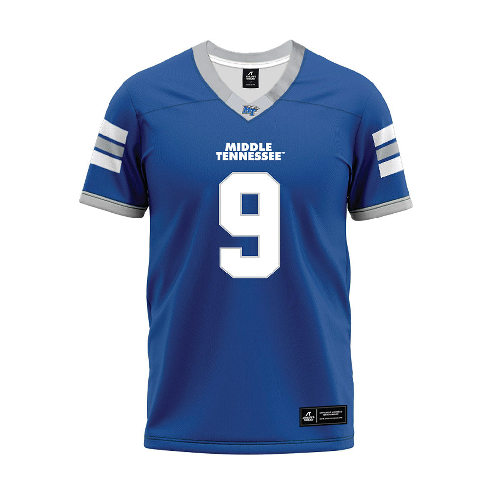 MTSU - NCAA Football : Parker Hughes - Blue Premium Football Jersey