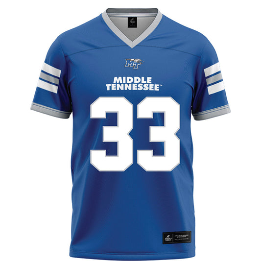 MTSU - NCAA Football : Taylor Ratinaud - Blue Football Jersey