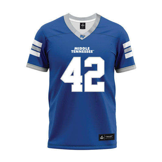 MTSU - NCAA Football : Evan Poticher - Blue Premium Football Jersey