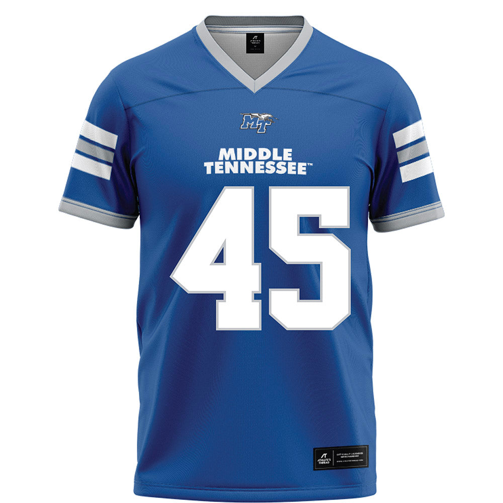 MTSU - NCAA Football : Josiah Moore - Blue Football Jersey-0