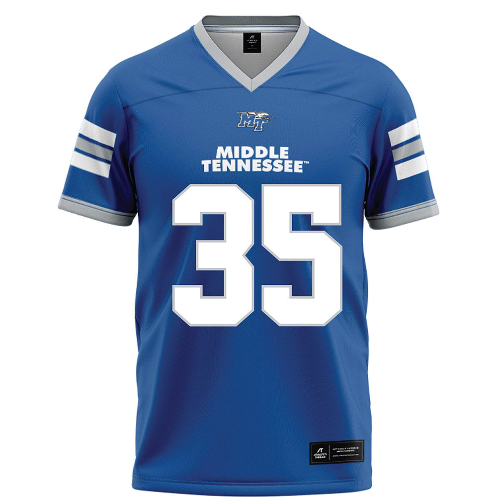 MTSU - NCAA Football : Muaaz Byard - Blue Football Jersey-0