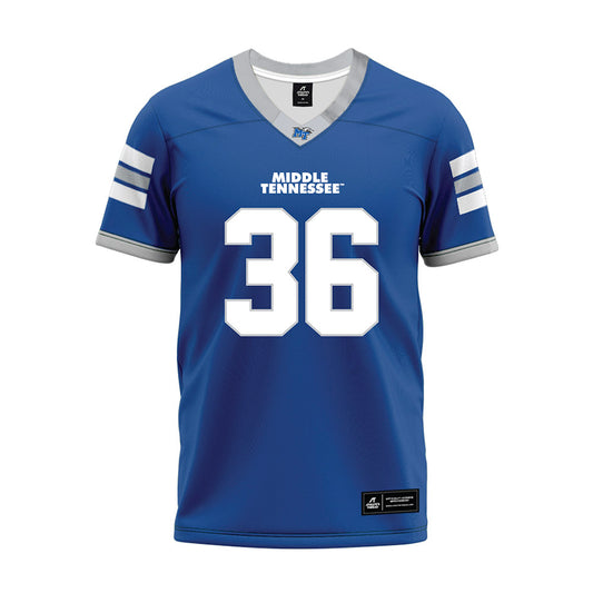 MTSU - NCAA Football : Justus Chadwick - Blue Premium Football Jersey