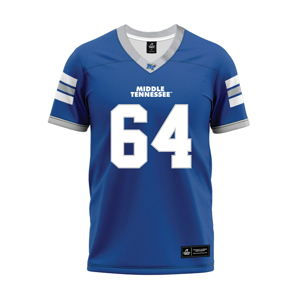 MTSU - NCAA Football : Connor Farris - Blue Premium Football Jersey