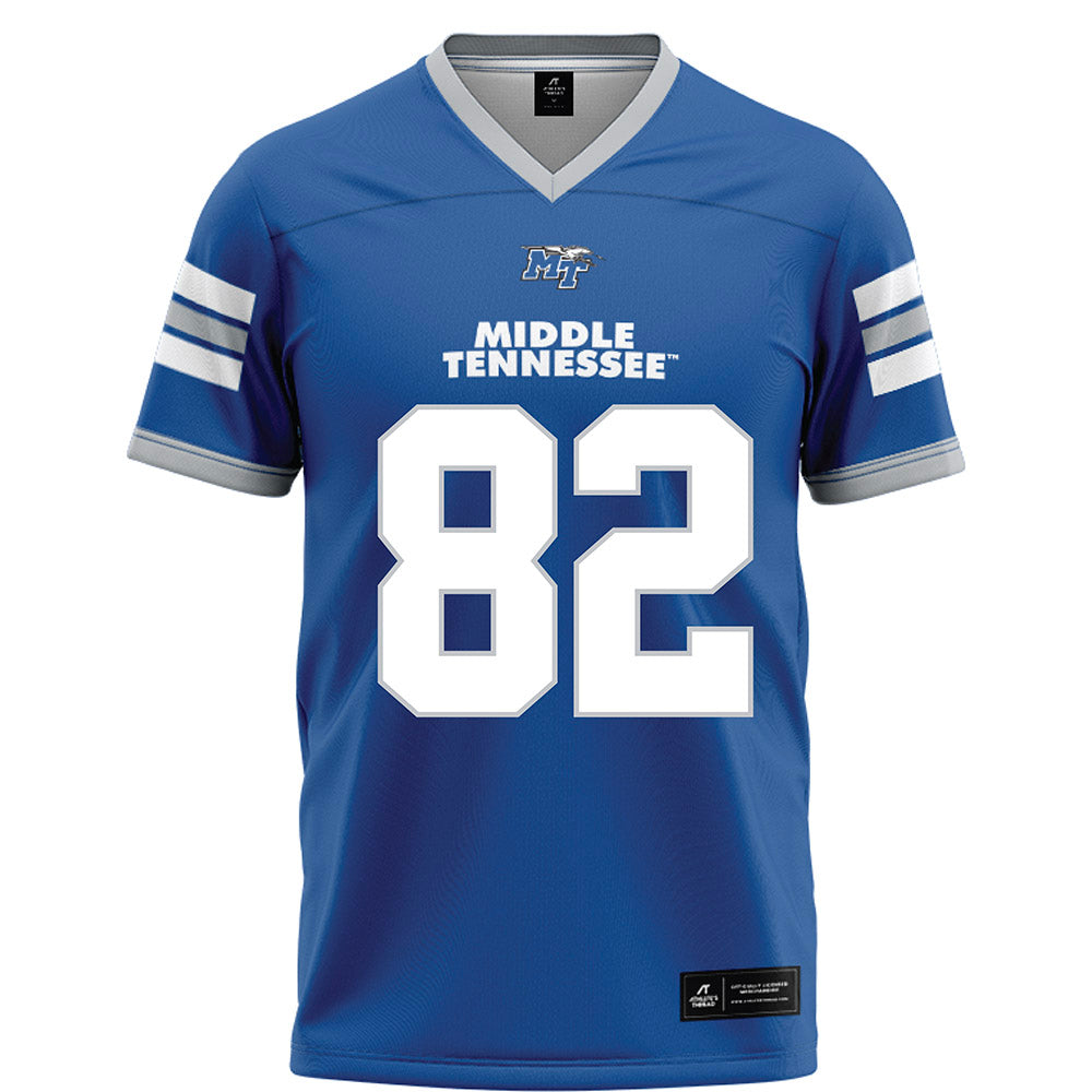 MTSU - NCAA Football : Taharin Sudderth - Blue Football Jersey