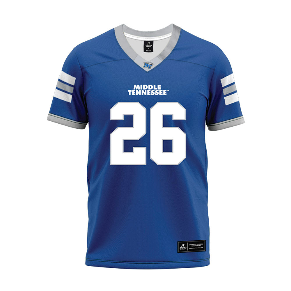 MTSU - NCAA Football : Jayce Gardner - Blue Premium Football Jersey