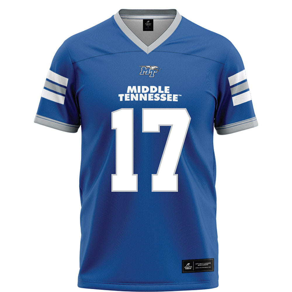 MTSU - NCAA Football : Kalani Norris - Blue Football Jersey