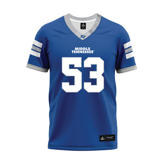 MTSU - NCAA Football : Roman Jones - Blue Premium Football Jersey-0