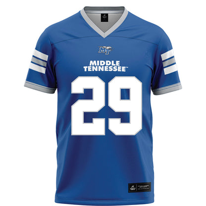 MTSU - NCAA Football : Tyrell Raby - Blue Football Jersey