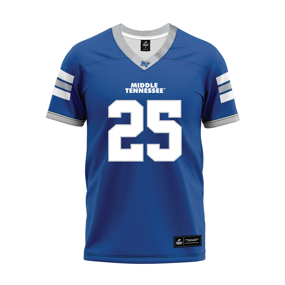 MTSU - NCAA Football : Bryce Bailey - Blue Premium Football Jersey