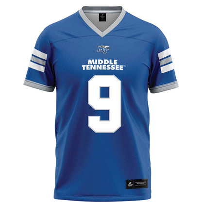 MTSU - NCAA Football : Hayes Sutton - Blue Football Jersey