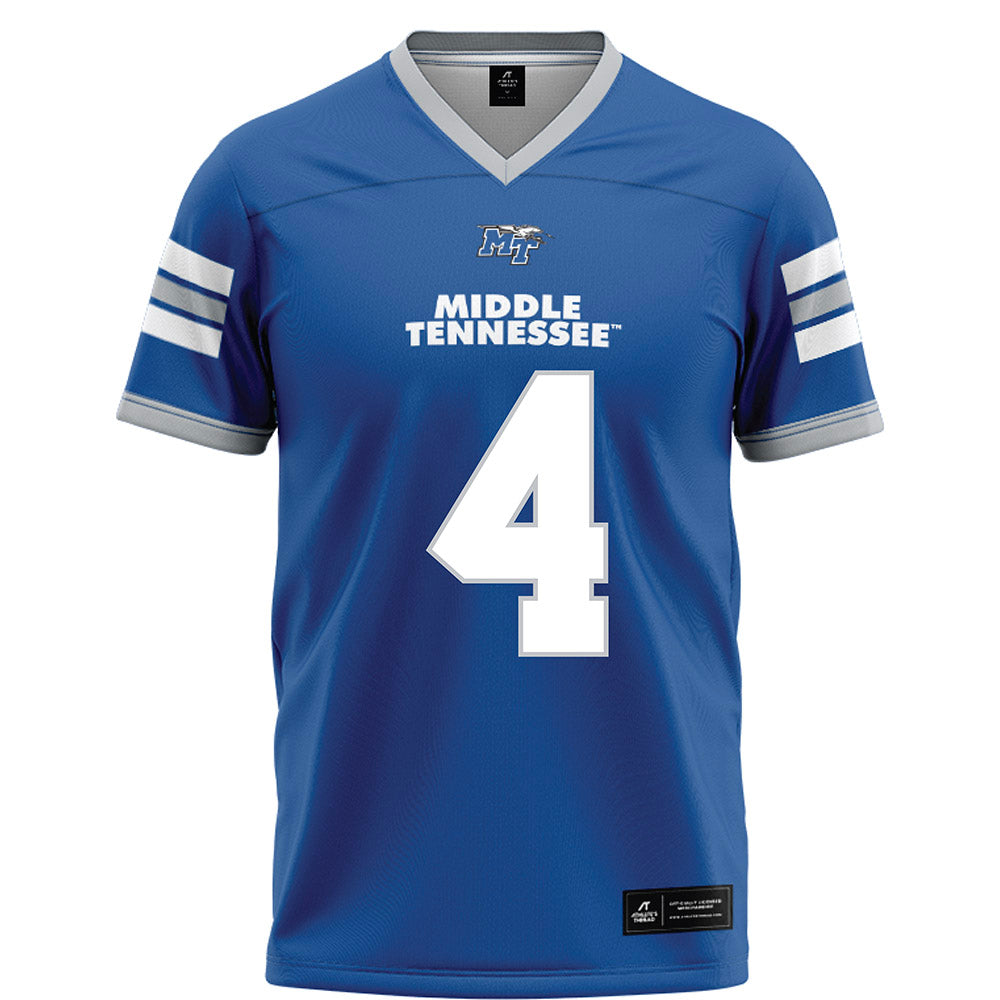 MTSU - NCAA Football : Terry Wilkins - Blue Football Jersey