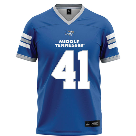 MTSU - NCAA Football : Christopher Kaup - Blue Football Jersey-0