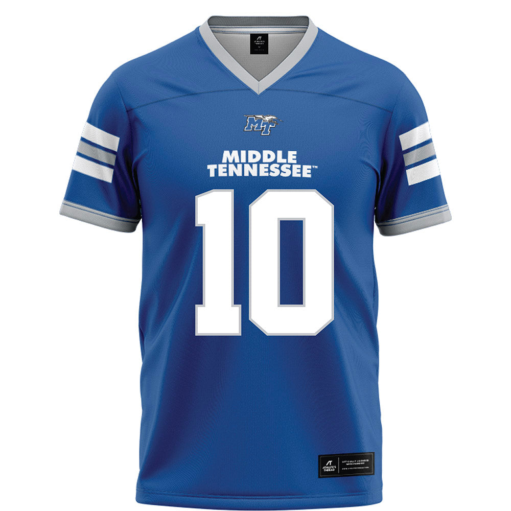 MTSU - NCAA Football : Jordan Chestnut - Blue Football Jersey-0