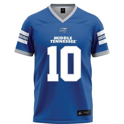 MTSU - NCAA Football : Jordan Chestnut - Blue Football Jersey-0