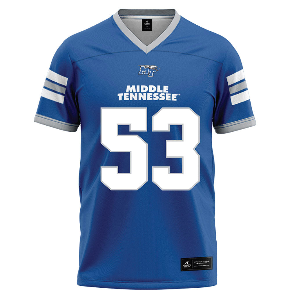 MTSU - NCAA Football : Roman Jones - Blue Football Jersey-0
