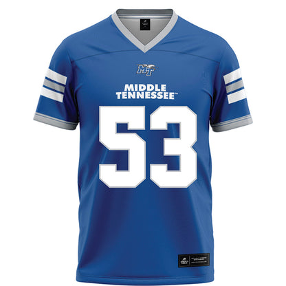 MTSU - NCAA Football : Roman Jones - Blue Football Jersey-0
