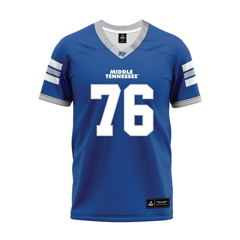 MTSU - NCAA Football : Garrett Austin - Blue Premium Football Jersey-0