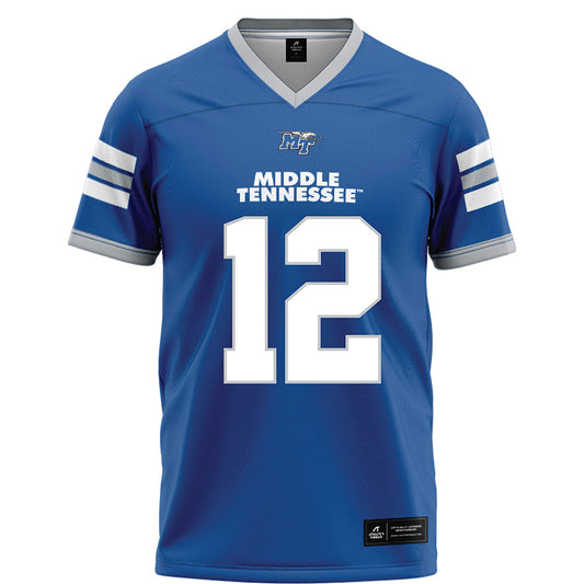 MTSU - NCAA Football : Brian Brewton - Blue Football Jersey-0