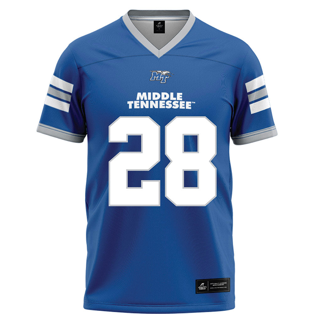 MTSU - NCAA Football : Alan Young - Blue Football Jersey-0