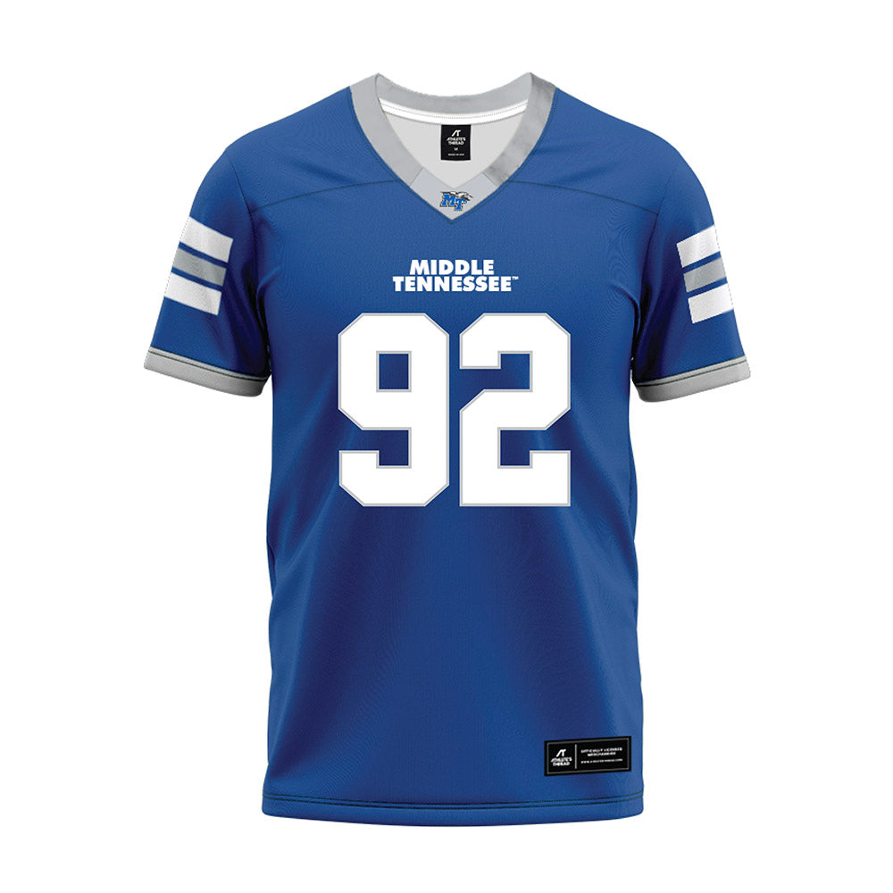 MTSU - NCAA Football : Damonte Smith - Blue Premium Football Jersey