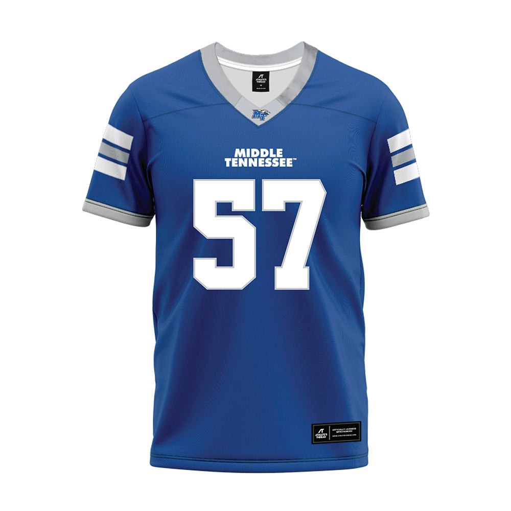 MTSU - NCAA Football : Bo Bryan - Blue Premium Football Jersey-0